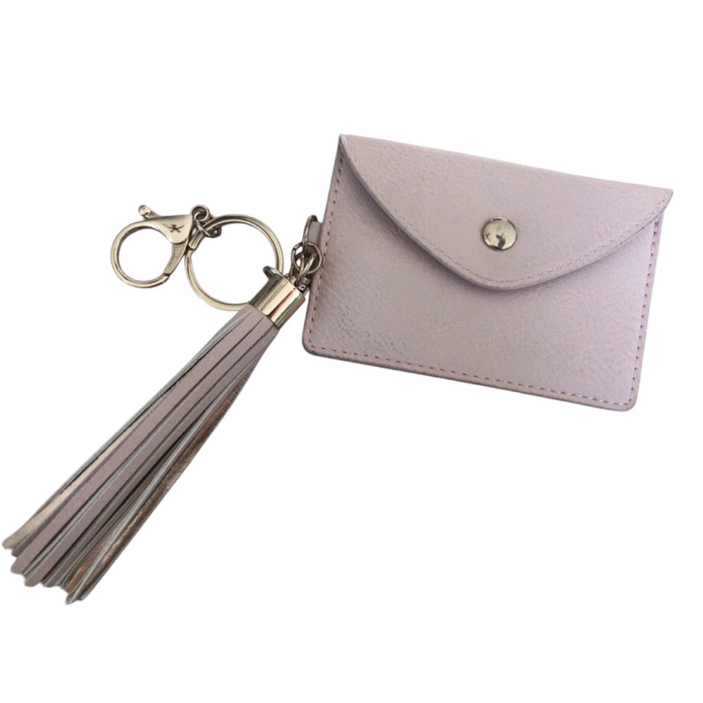 Key/Bag Charm Card Case Tassel Chain - Light Pink Blush & Gold Color NWOT